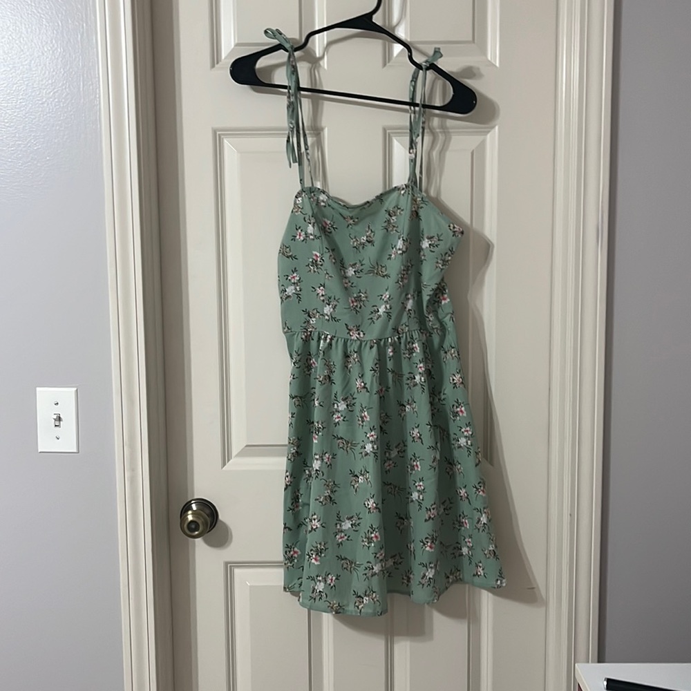 Green floral dress
